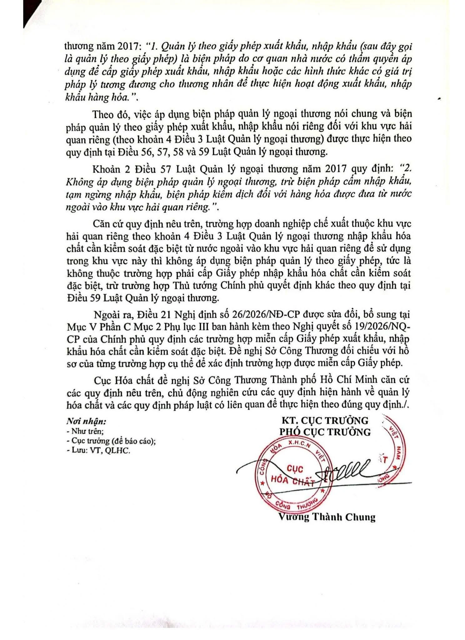 Ảnh minh họa: Công văn 2347/HC-QLHC của Cục Hóa chất: hướng dẫn cấp giấy phép nhập khẩu hóa chất cần kiểm soát đặc biệt và 8 lưu ý cho doanh nghiệp